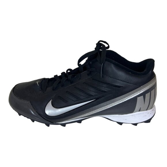 Nike Men's Land Shark Black Silver Football Cleats Athletic Shoes 13 - Picture 1 of 9